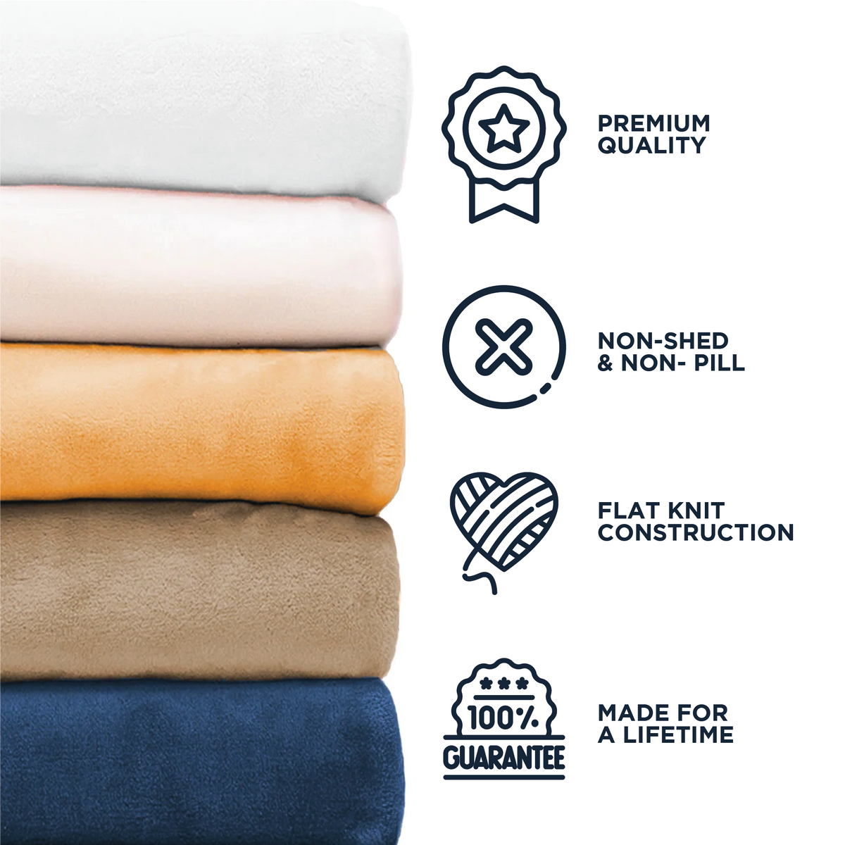 American Blanket Company - Luster Loft Fleece Oversized Blankets - Infographic